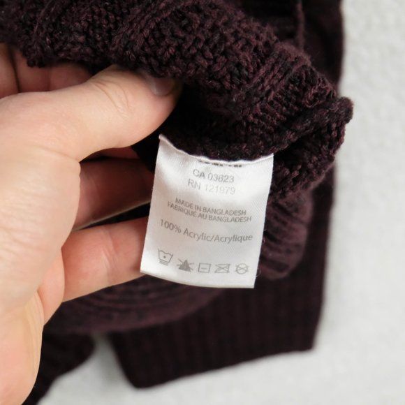 Projek Raw Cable Knit Sweater Mens Extra Large Burgundy Henley Outdoor Preppy - Picture 10 of 10